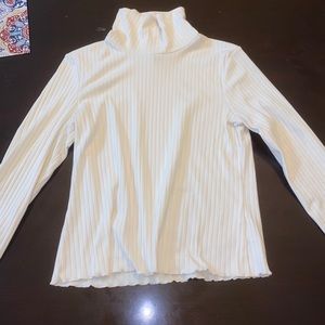 Off white lined turtle neck